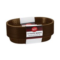 TableCraft C1076BR Oval Serving Basket, Brown, Plastic -
10-1/2" x 7" x 1-1/2"