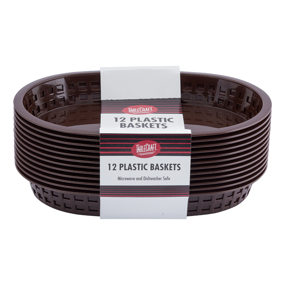 OVAL FAST FOOD BASKET-BROWN(3)