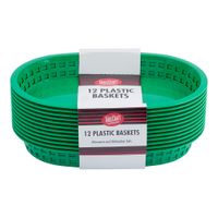 TableCraft C1076G Oval Serving Basket, Green, Plastic -
10-1/2" x 7" x 1-1/2"