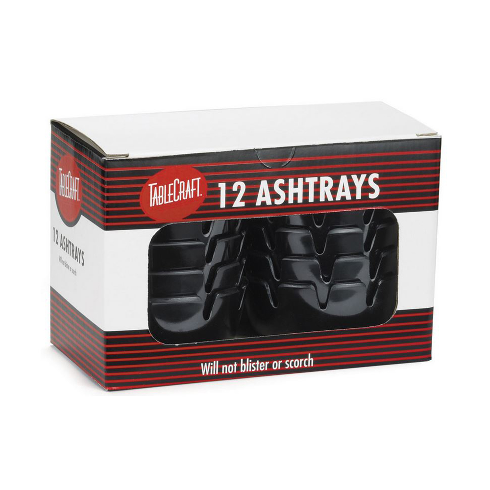 BLACK PLASTIC ASHTRAY (6)