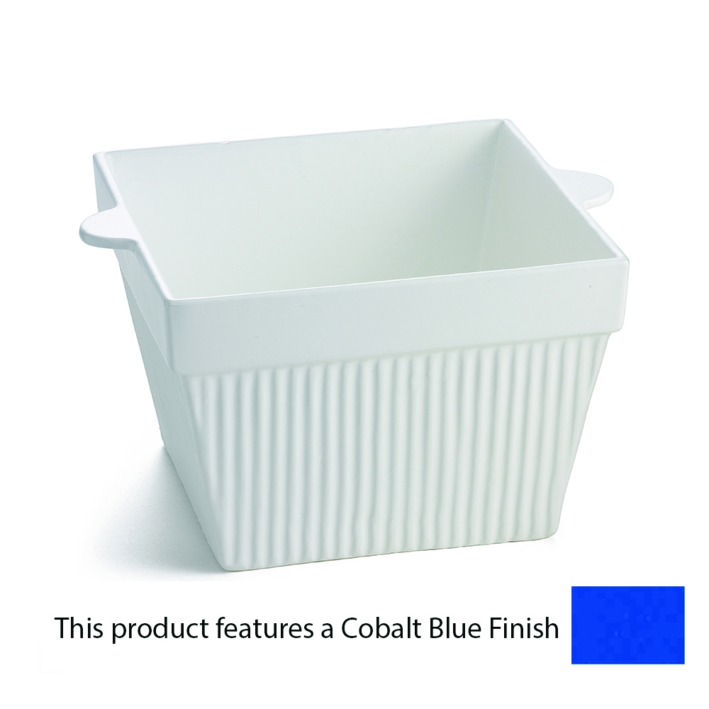 COND BOWL 6" SQ IN COBALT BLUE