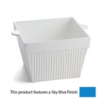 TableCraft CW1460SBL Condiment Bowl, Square, Cast Aluminum,
Sky Blue Finish - 1-1/2 qt