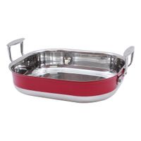 TableCraft CW2030R Rectangular Roast Pan, Red, Stainless
Steel - 3-1/2 qt