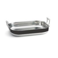 TableCraft CW2032BK Roasting Pan, W/O Lid, Black,
Aluminum/Stainless Steel - 6 qt