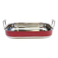 TableCraft CW2032R Roasting Pan, W/O Lid, Red,
Aluminum/Stainless Steel - 6 qt