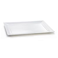TableCraft CW3620W Platter, Rectangular, Cast Aluminum,
White Finish - 14-5/8" x 17-7/8" x 7/8"