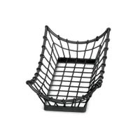 TableCraft GM1608 Grand Master Collection Basket, Rectangle,
Black Powder Coated Metal - 15" x 8" x 4-1/2"