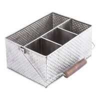 TableCraft GPSSCADDY Brickhouse Collection Flatware Caddy, 4
Compartments, Brick Pattern Texture, Stainless Steel -
10-3/4" x 8-1/2" x 4-3/4"