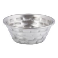 TableCraft GRSS1 Brickhouse Collection Ramekin, 2-3/8" Dia.
X 1"H, Brick Pattern Texture, Stainless Steel - 1-1/2 oz