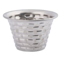 TableCraft GRSS3 Brickhouse Collection Ramekin, 2-3/4" Dia.
X 1-3/4"H, Brick Pattern Texture, Stainless Steel - 3 oz