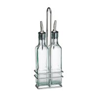 TableCraft H9085N Cash & Carry Prima Set, Square Green Tint
Glass, Stainless Steel Pourer, Chrome Plated Rack (2 Each
9085, 1 Each 9085R) - 8-1/2 oz