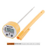 Taylor 9842FDA Anti-Microbial Instant Digital Thermometer,
Yellow, Plastic/Stainless Steel - 5"