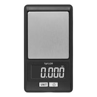 Taylor 1250BKT Digital Scale, Compact, Black, Stainless
Steel - 16 oz x 0.005 oz/500 g x 0.01 g *Factory
Discontinued*