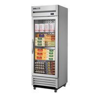 True Mfg T-19G-HC~FGD01 Reach-In Refrigerator, 1-Section,
Glass Door, Aluminum/Stainless Steel - 27" x 24-1/2" x 79"