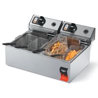 Vollrath 40707 Cayenne Dual Standard Duty Electric Fryer,
Stainless Steel - 2 x 10 lbs