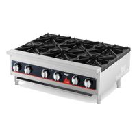 Vollrath 40738 Cayenne Countertop Gas Hot Plate, Stainless
Steel/Aluminized Steel - 156,000 BTU