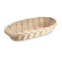 Vollrath 47204 Oblong Cracker Basket, Tan, Plastic Rattan -
9" x 3-1/2" x 2"