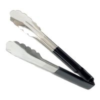 Vollrath 4780920 One-Piece Kool-Touch Tongs, Black,
Scalloped - 9-1/2"