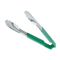 Vollrath 4780970 One-Piece Kool-Touch Tongs, Green,
Scalloped - 9-1/2"