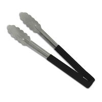 Vollrath 4781220 One-Piece Kool-Touch Tongs, Black,
Scalloped - 12"