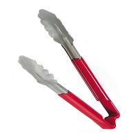 Vollrath 4781240 One-Piece Kool-Touch Tongs, Red, Scalloped
- 12"