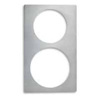 Vollrath 8242014 Miramar Single Size Template w/ (1) Large &
(1) Small Round Cutout, Stainless Steel - 21-1/8" x 12-3/4"