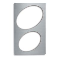 Vollrath 8243114 Miramar Single Size Template w/ (1) Medium
Oval & (1) Large Oval Cutout, Stainless Steel - 21-1/8" x
12-3/4"