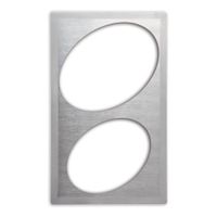 Vollrath 8243116 Miramar Single Size Template w/ (1) Medium
Oval & (1) Large Oval Cutout, Stainless Steel w/ Satin Edge
- 21-1/8" x 12-3/4"