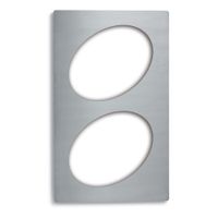 Vollrath 8243214 Miramar Single Size Template w/ (2) Medium
Oval Cutouts, Stainless Steel - 21-1/8" x 12-3/4"