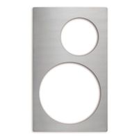 Vollrath 8243414 Miramar Single Size Template w/ (1) Large &
(1) Small Round Cutout, Stainless Steel - 12-3/4" x 21-1/2"