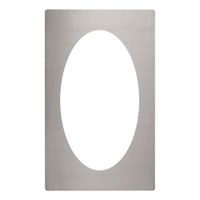 Vollrath 8243614 Miramar Single Size Template w/ (1) Large
Oval Cutout, Stainless Steel - 21-1/8" x 12-3/4"