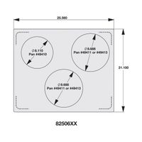 Vollrath 8250614 Miramar Double Size Template w/ (3) Round
Cutouts, Stainless Steel