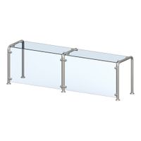 Vollrath 98627 Signature Server Contemporary Breath/Sneeze
Guard, Stainless Steel/Glass - 73" x 15" x 18"