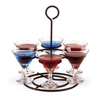 Vollrath WR-1026-06 Circular Wire Flight Caddy, Black, Metal
- Holds 6 Glasses