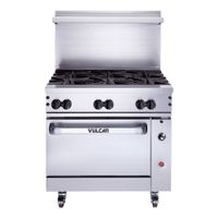 Vulcan 36C-6B-2 Endurance Gas Restaurant Range/Convection
Oven, Stainless Steel, Propane (w/ 6 Open Burners) - 215,000
BTU