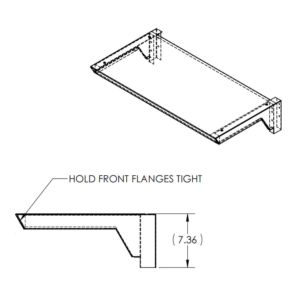 REINFORCED SHELF F/60" RANGE