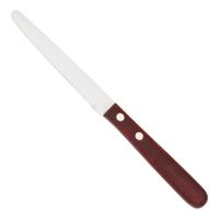 Walco 970528 Steer Steak Knife, Red polywood handle, round
tip, Stainless Steel - 4-1/8"