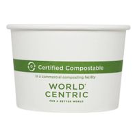 World Centric BO-PA-8 Compostable Food Bowl, White/Stock
Print, Paper - 8 oz