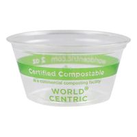 World Centric CP-CS-2S Disposable Portion Cup, Clear
W/Markings, PLA - 2 oz