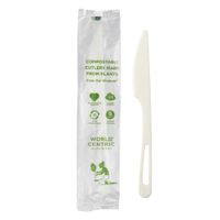 World Centric KN-PS-I Compostable Knife, Wrapped, TPLA -
6-5/7"