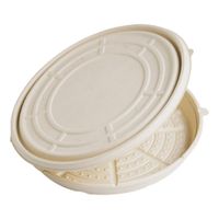 World Centric PR-SC-12-LFS PizzaRound Clamshell Container,
Natural, Fiber/NIA-P - 12"