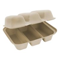 World Centric TO-SC-T39 Compostable Taco Box, 3 Compartment,
Fiber - 9" x 8" x 3"