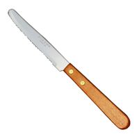 World Tableware 200 1702 Round Tip Steak Knife, Stainless
Steel/Wood - 8-1/2"