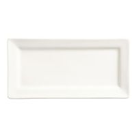 World Tableware SL-23 Slate Rectangular Plate, Ultra Bright
White, Porcelain - 12" x 6"